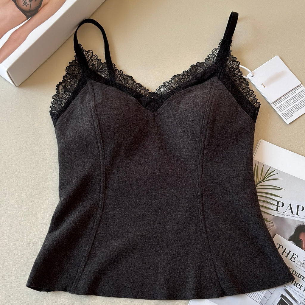 Thickened Lace Sexy One-Piece Lingerie Beautiful Back French-style Sexy V-neck