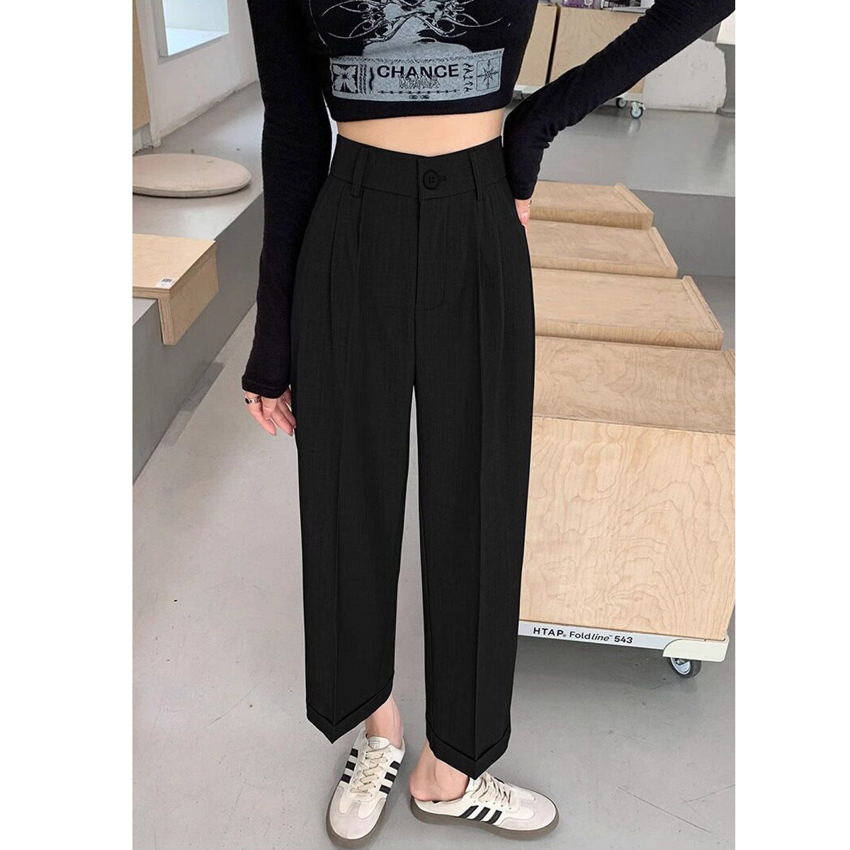 Women's SpringAutumn Straight-Cut Casual Pants