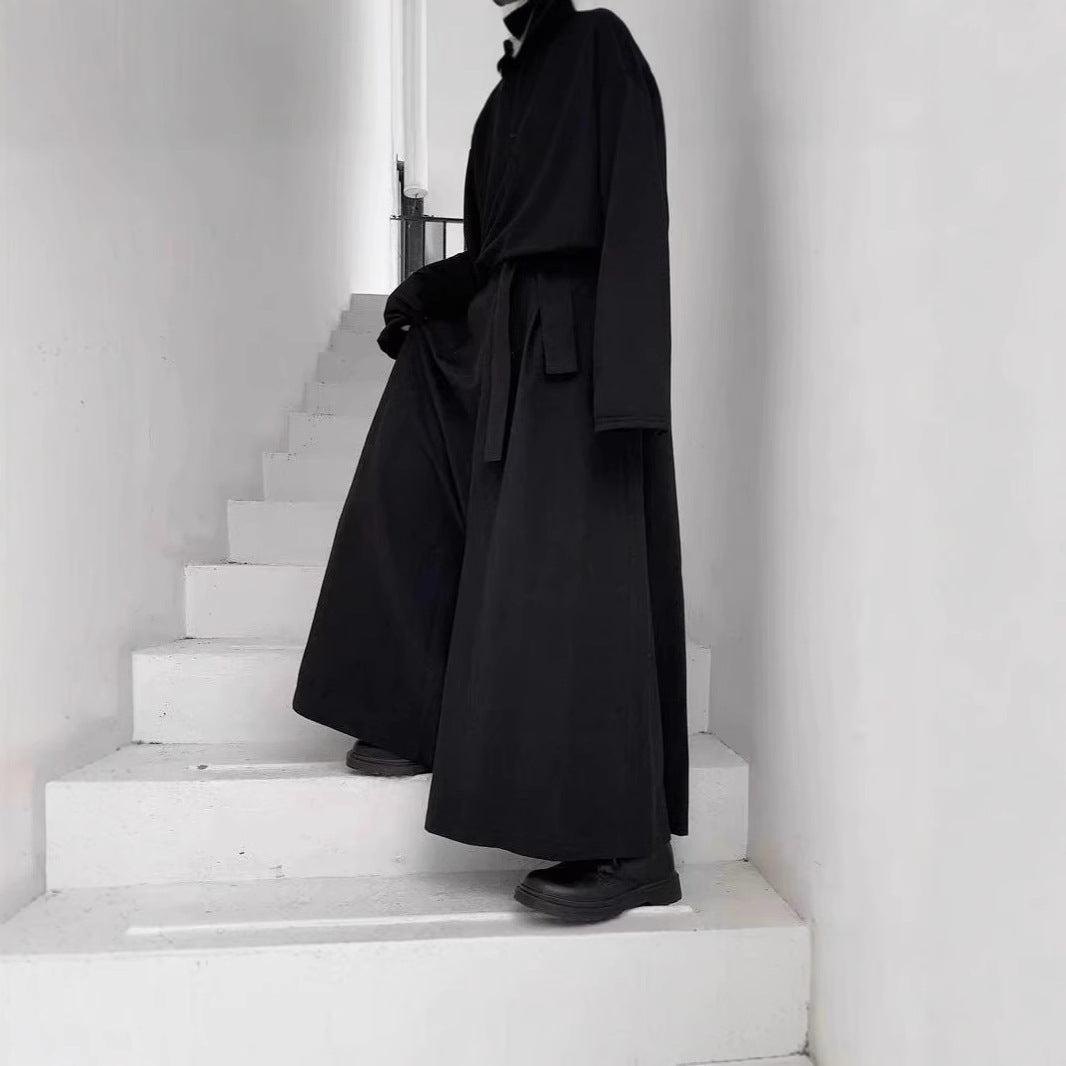 Vintage-style Irregular Flared Plus-size Pantskirt