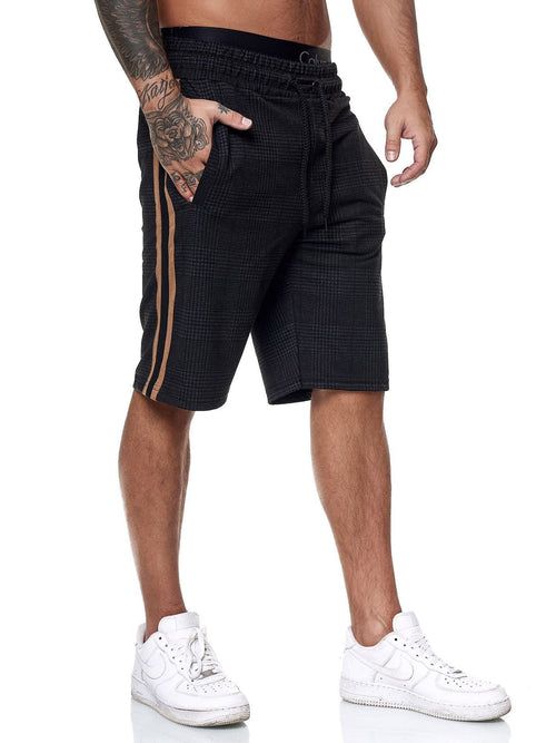 Check Striped Fashion Slim Shorts Beach Pants Men