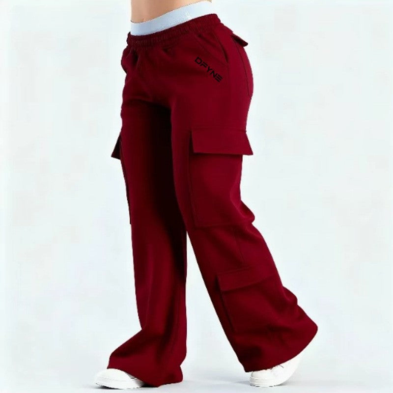Fashionable Solid-Colored Casual All-Match Pants With Pockets