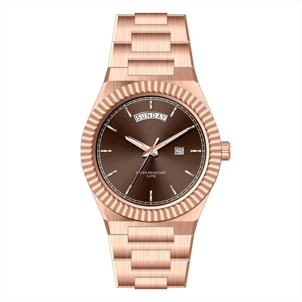 Business Gentleman's Log-Type Quartz Waterproof Steel Strap