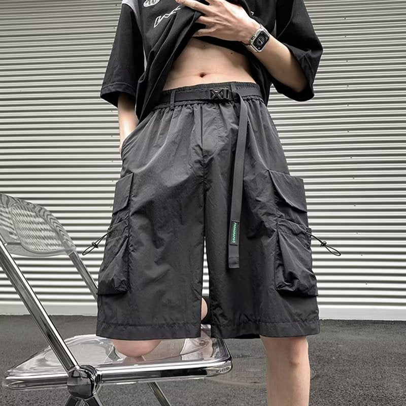 Men's Plus-Size Quick-Drying Wide-Leg Casual Cropped Pants