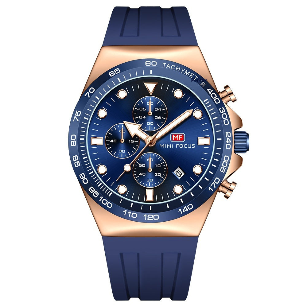 Mens Sporty Casual Watch Multifunction Quartz Watch