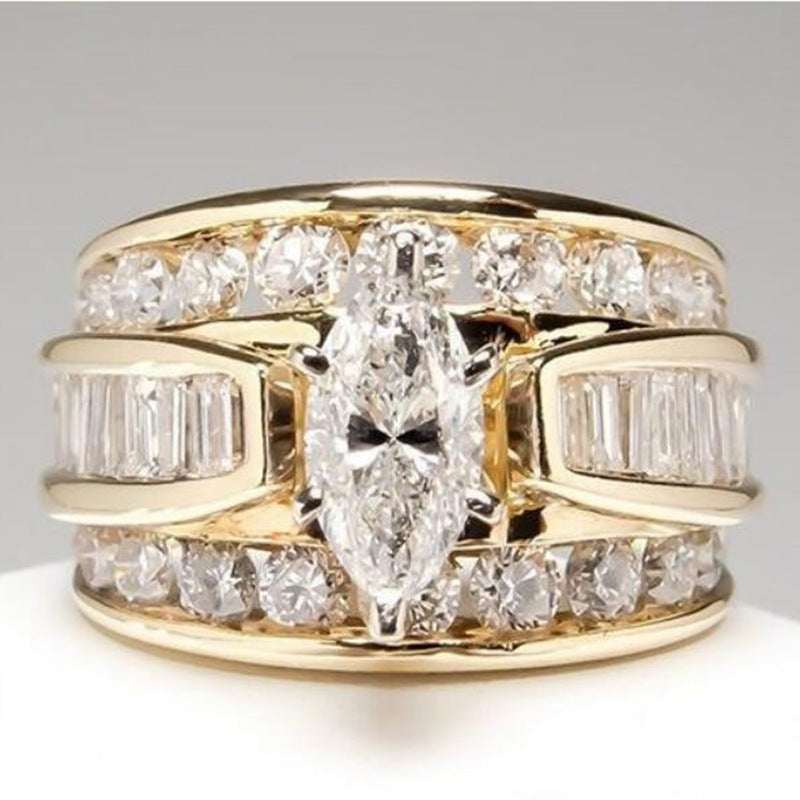 Copper Inlaid With Zircon Ladies Ring