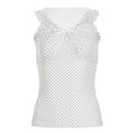 Womens Fashionable Casual Polka-Dot Wide-Shoulder Top