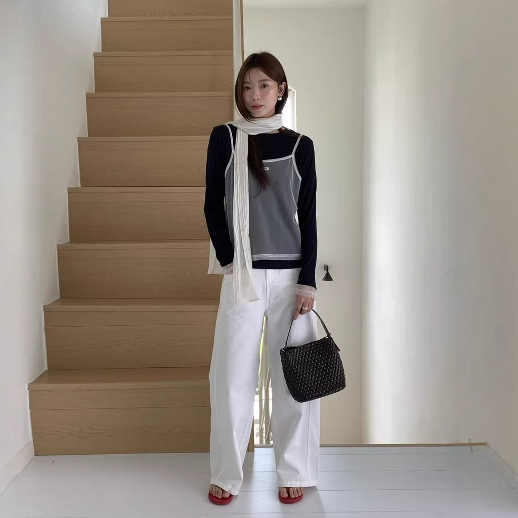 Heavily Draping Super-simple Casual Wide-leg Pants
