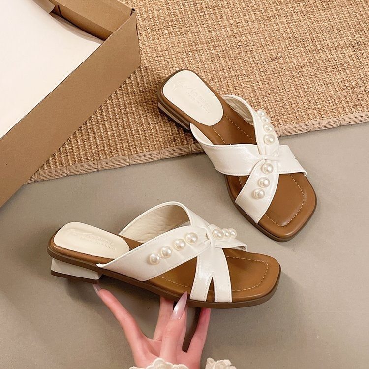 Women's Comfortable Elegant Niche Design Slides, 2026 Viral Hit One-Strap Slides, Versatile Dress-Matching Sandals Concise