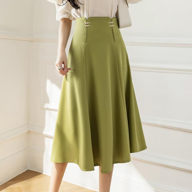 Women's Mid Length High Waist Slim Fit Dress