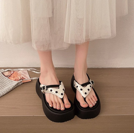 Women's Thick Sole Flip Flops, Summer Outdoor Wear, Vacation Style, Fashion Casual Slide Sandals To Match Dresses