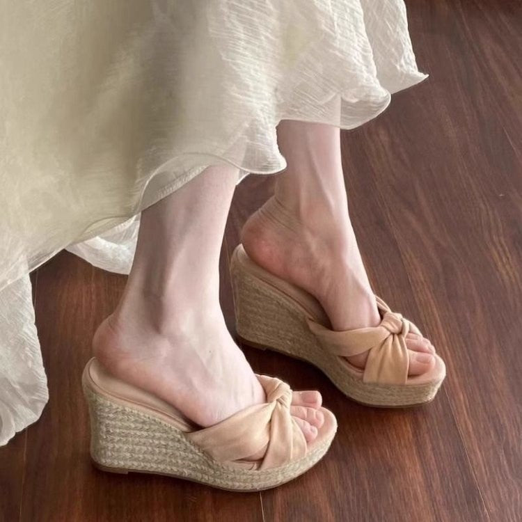 Women's Wedge Heel Platform Sandals, 2026 New Summer Outdoor High Heel Slides, Comfortable For Dresses