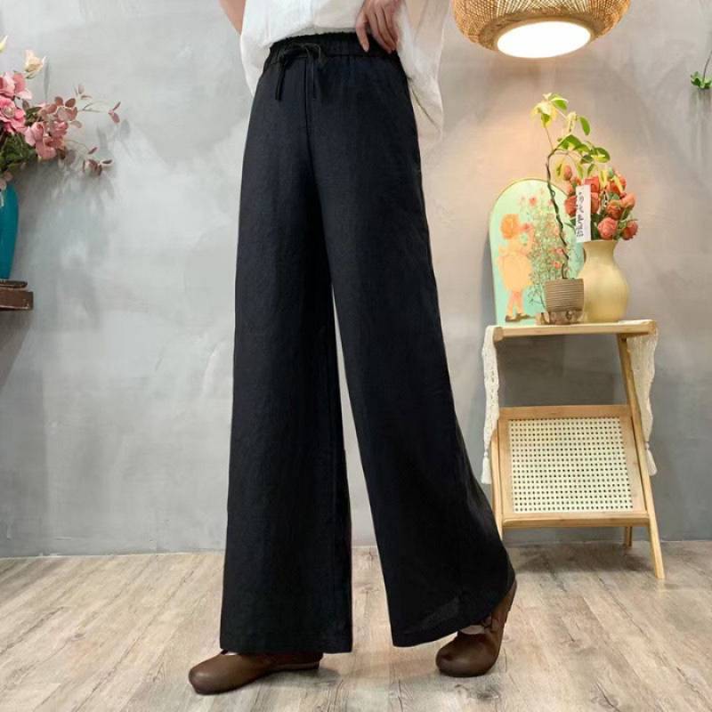 Women's Cotton-Linen High-Waist Loose Pants