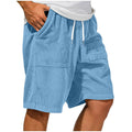 Men's Retro Corduroy Lace-Up Pocket Casual Shorts