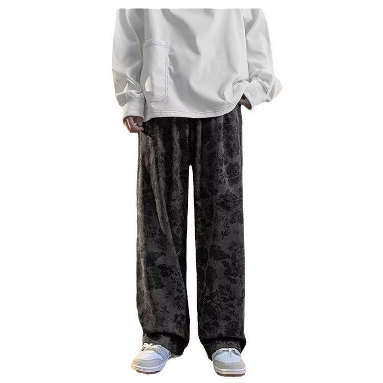 Corduroy Slim-fit Edgy Yet Stylish Loose-fitting Vintage Wide-leg Mens Trousers