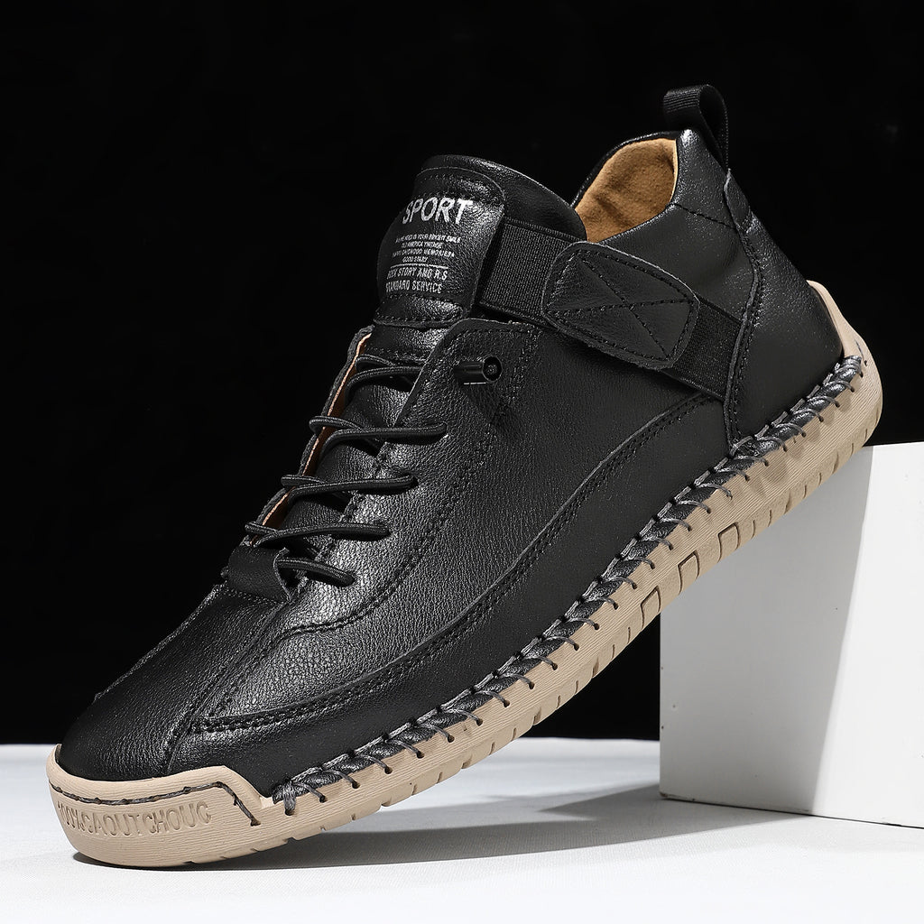 AutumnWinter Flat-Soled Casual Hand-Stitched Mens Shoes
