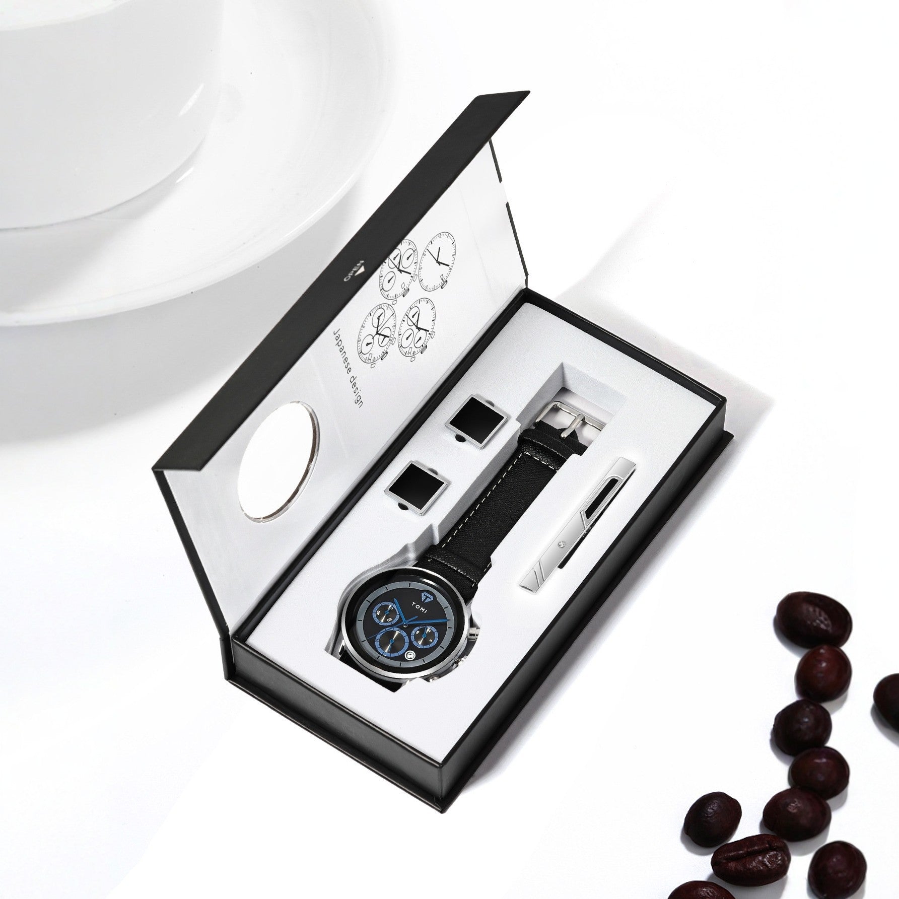 Mens Business Quartz Watch Gift Set