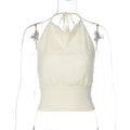 Sexy Lace Patchwork Backless Cinched Waist Lace Up Camisole