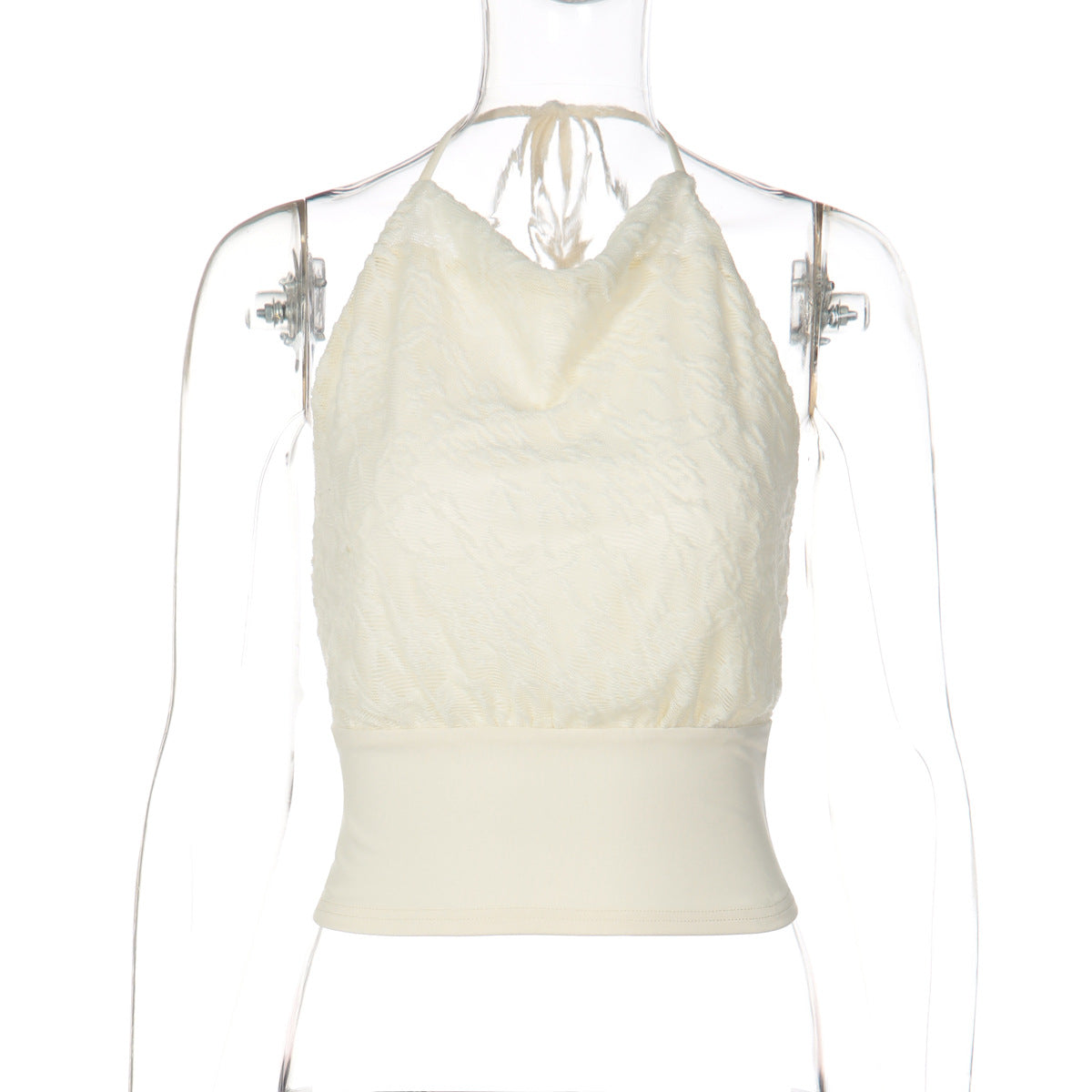 Sexy Lace Patchwork Backless Cinched Waist Lace Up Camisole