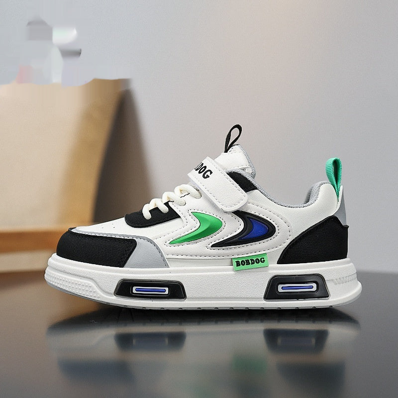 Childrens Leather Non-slip Low-top Sneakers