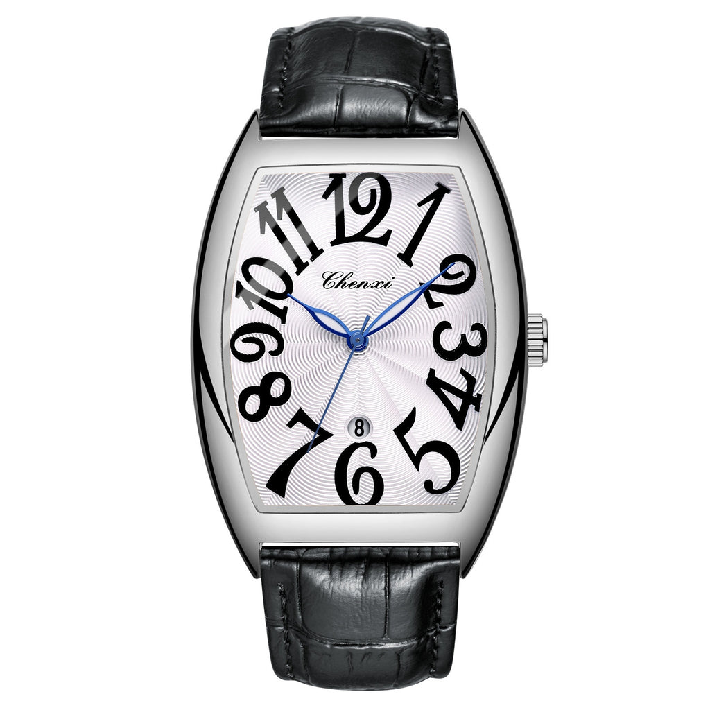 Mens Digital Watch Calendar Casual Leather Belt