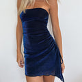 Ins Tube Top Dress With Drawstring Design Summer Backless Dresses For Women Party Club Clothing