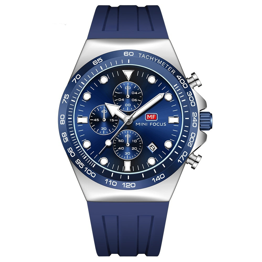 Mens Sporty Casual Watch Multifunction Quartz Watch