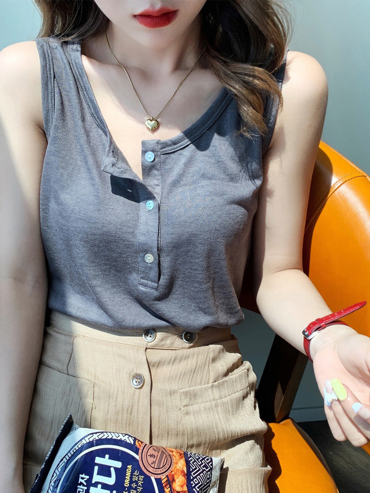 Strap Vest Women's Summer Outerwear White Base Layer