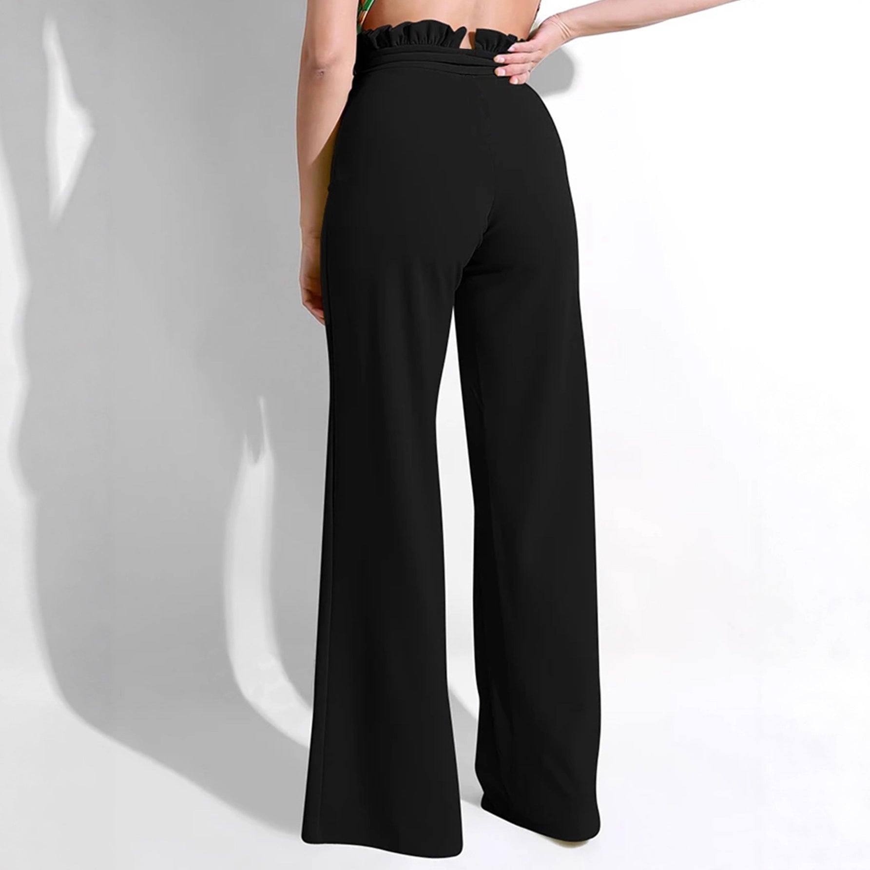Solid-color Plus-size Loose Casual Womens Trousers