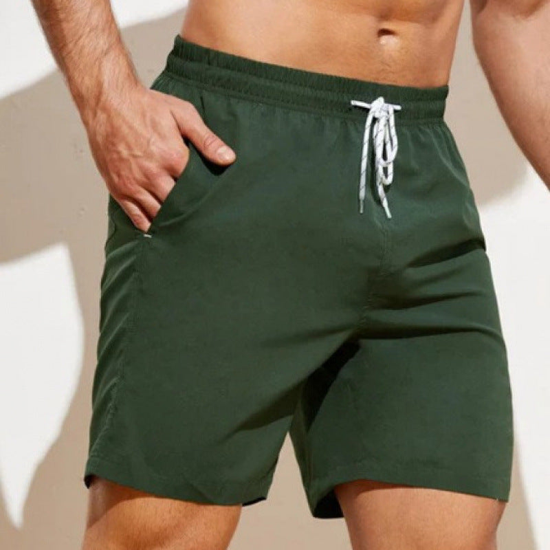 Summer Men's Solid-Colored Athletic Casual Cropped Shorts