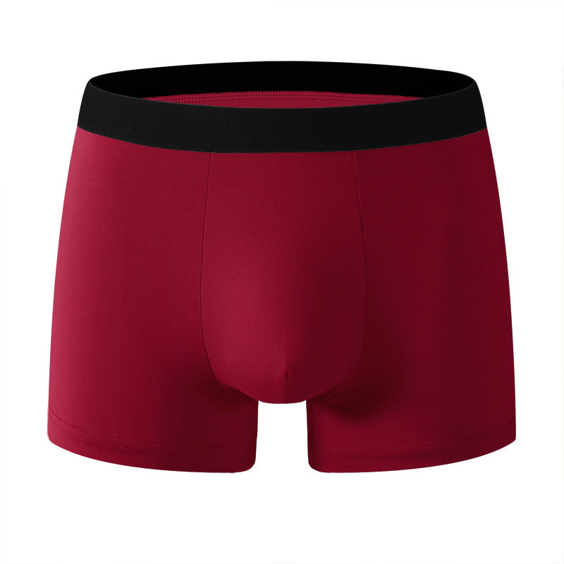 Mens Solid-color Boxer Briefs For Sports