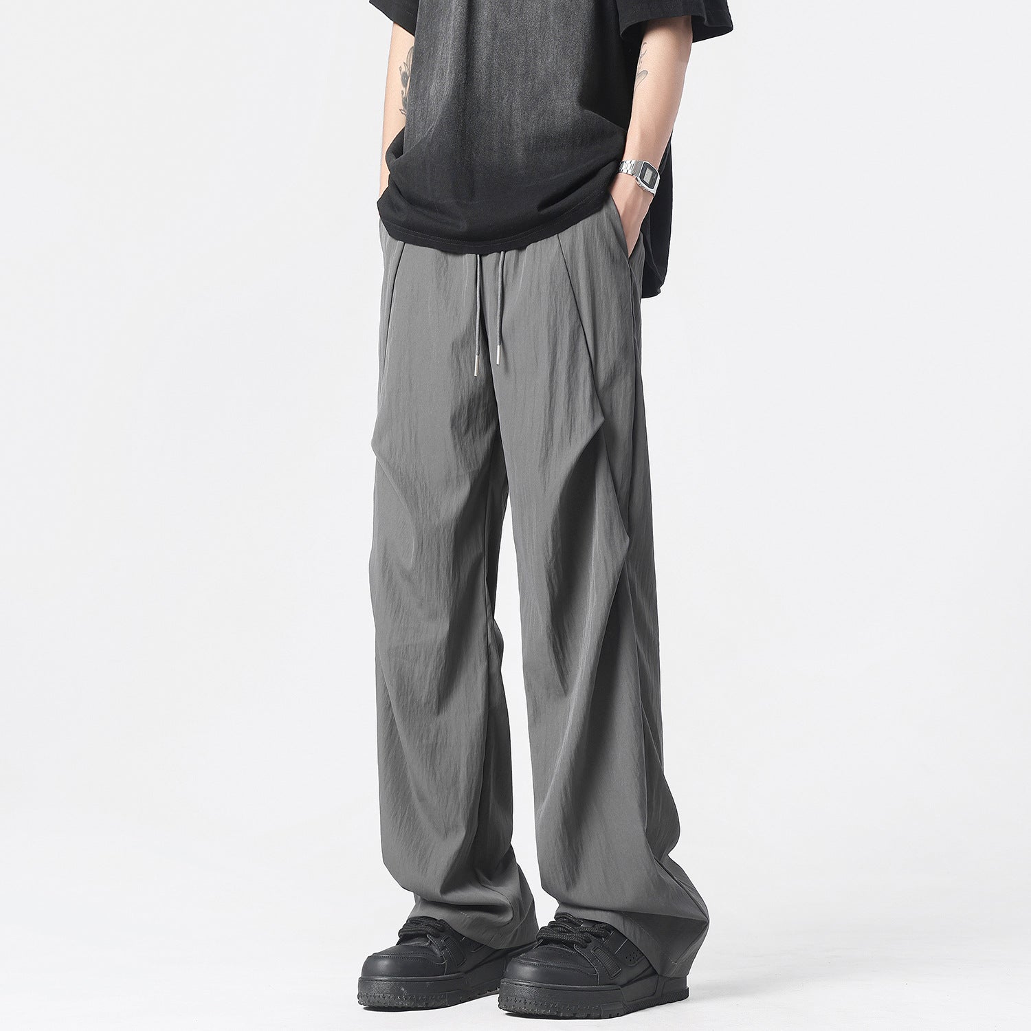 Design Draping Wide-leg Pants Straight-leg Casual Trousers