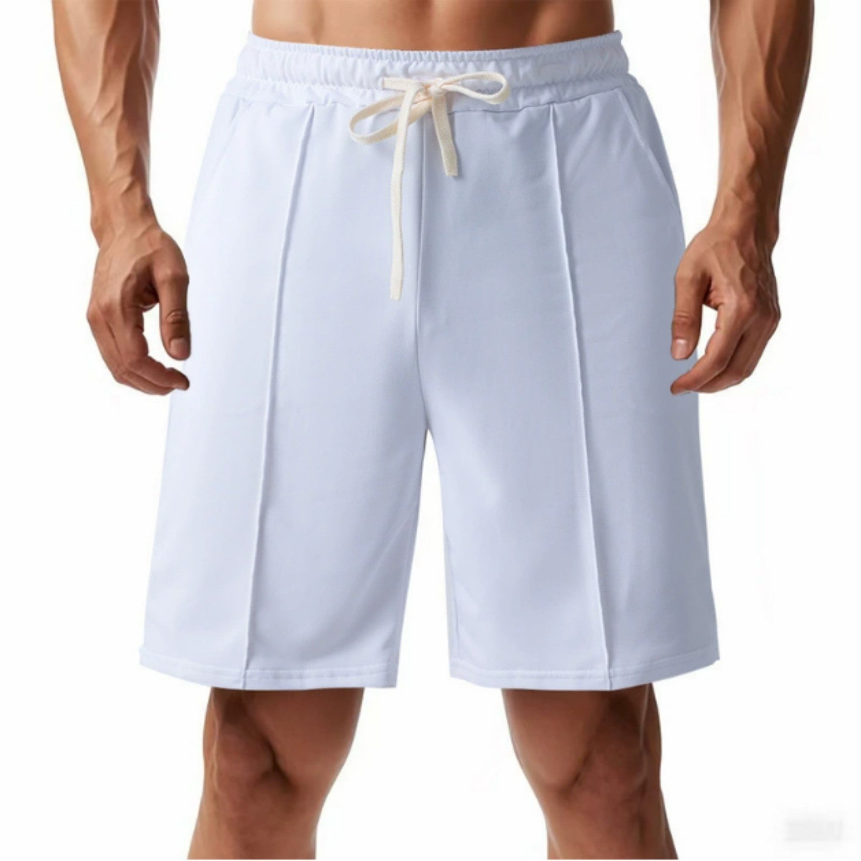 Men's Casual Sport Ribbed Solid Color Shorts