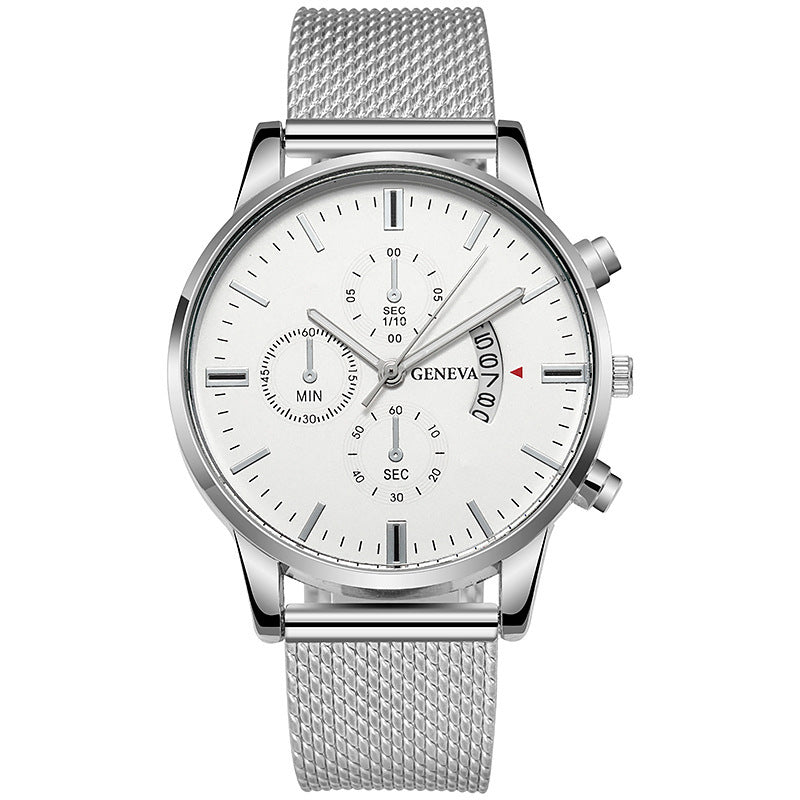 Mens Watch Fake Three-Subdial Six Hands Calendar Casual Fashionable Business Quartz