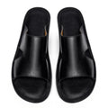 Mens Leather Non-slip Deodorant Slippers