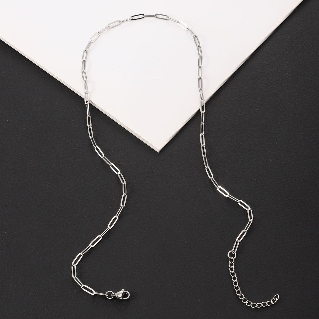 Stainless Steel Flat-wire Long Cross Chain Necklace