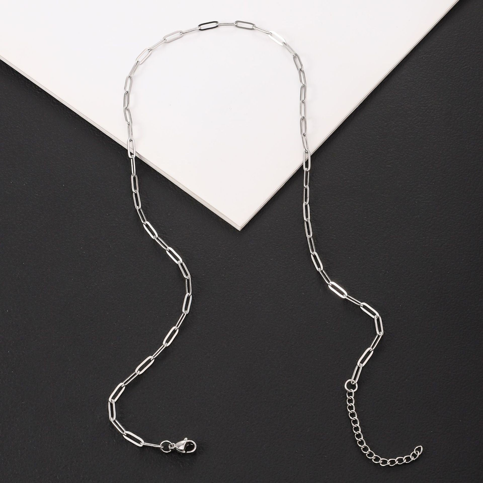 Stainless Steel Flat-wire Long Cross Chain Necklace