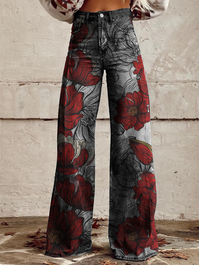 Women's Simple Pants With A Printed Pattern