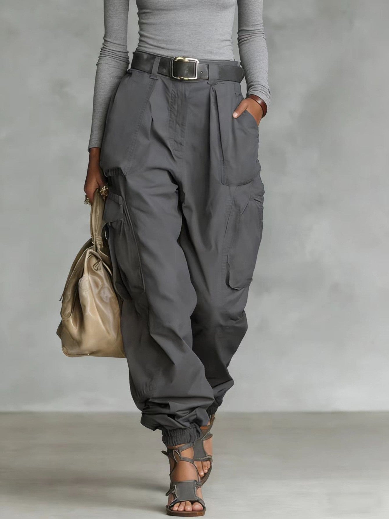 Niche Relaxed-fit Wide-leg Casual Trousers For Women