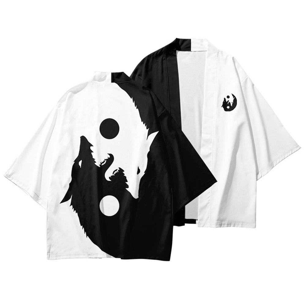 Cloak Kimono And Daoist Robe Cardigan With Three Quarter Length Sleeves