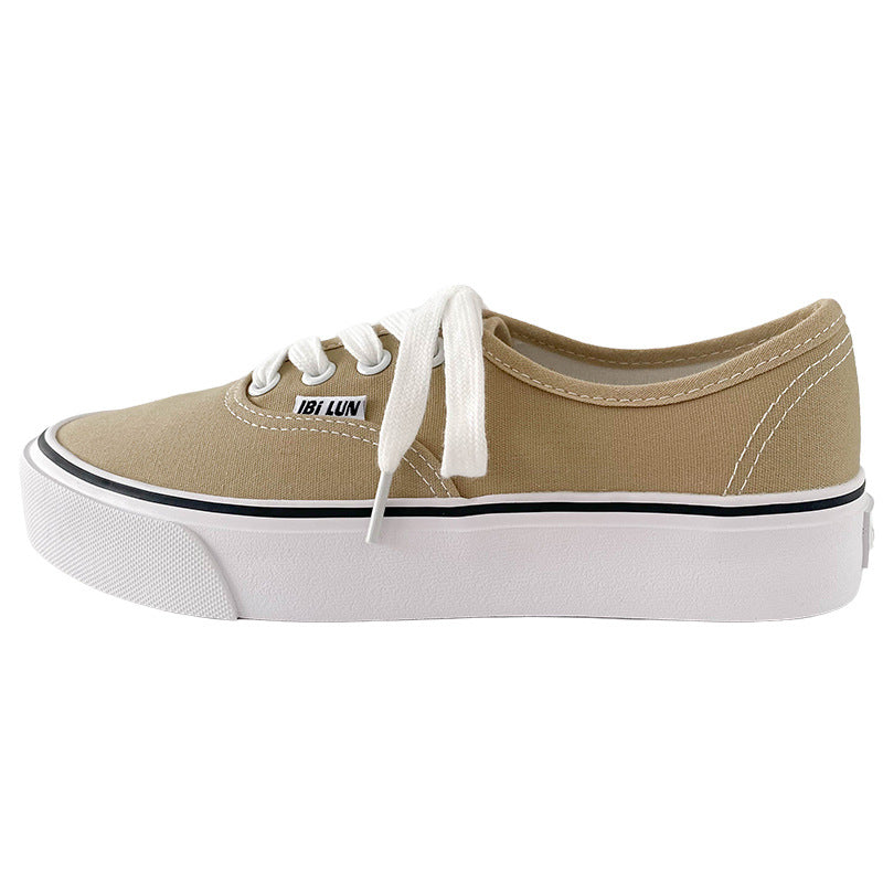 Flat-bottomed Retro Hong Kong-style Instagram-style Sneakers For Students