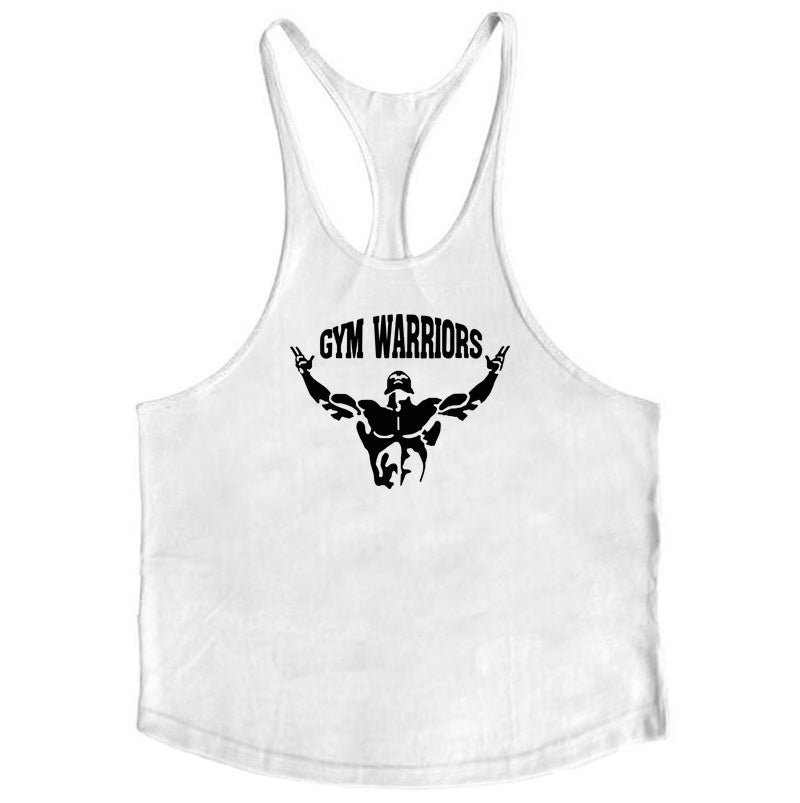 Muscle Man Fitness Training Outfit Pure Cotton Tank Top With Thin Shoulder Straps