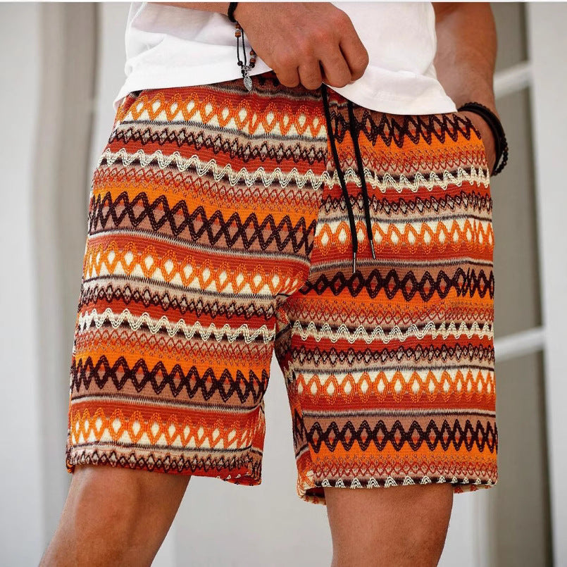 Men's Pocket Decorative Four-sided Stretch 3d Printed Thin Youth Casual Shorts