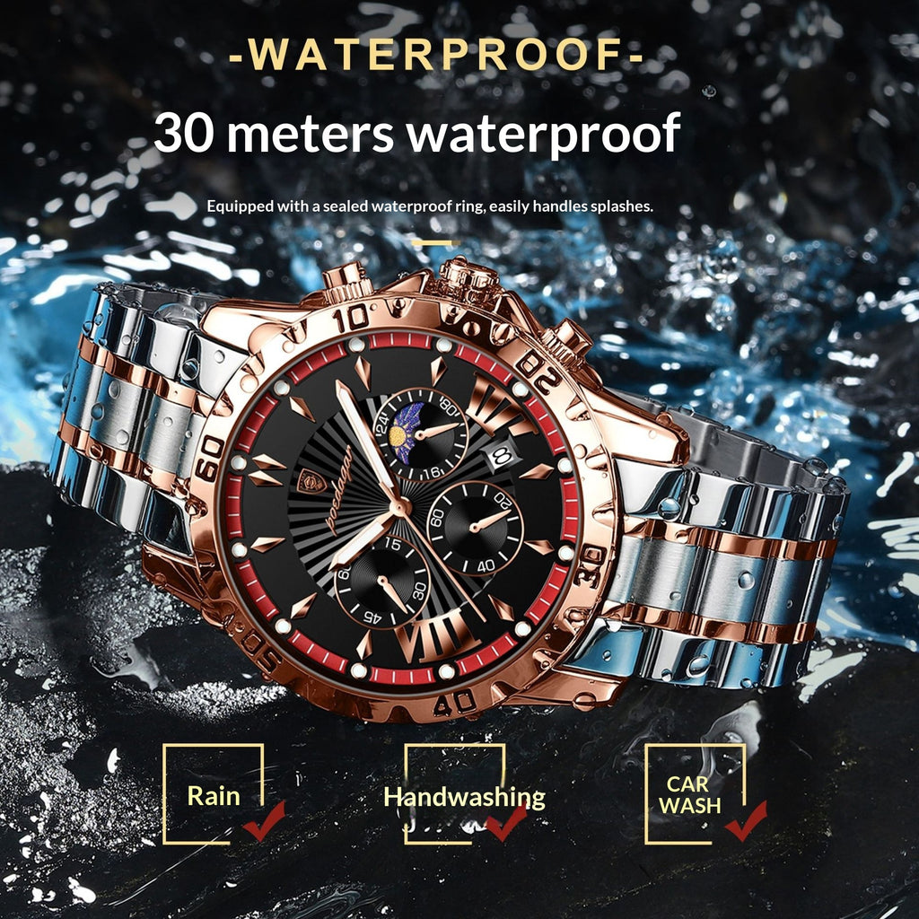 Waterproof Multifunction Sporty Mens Watch