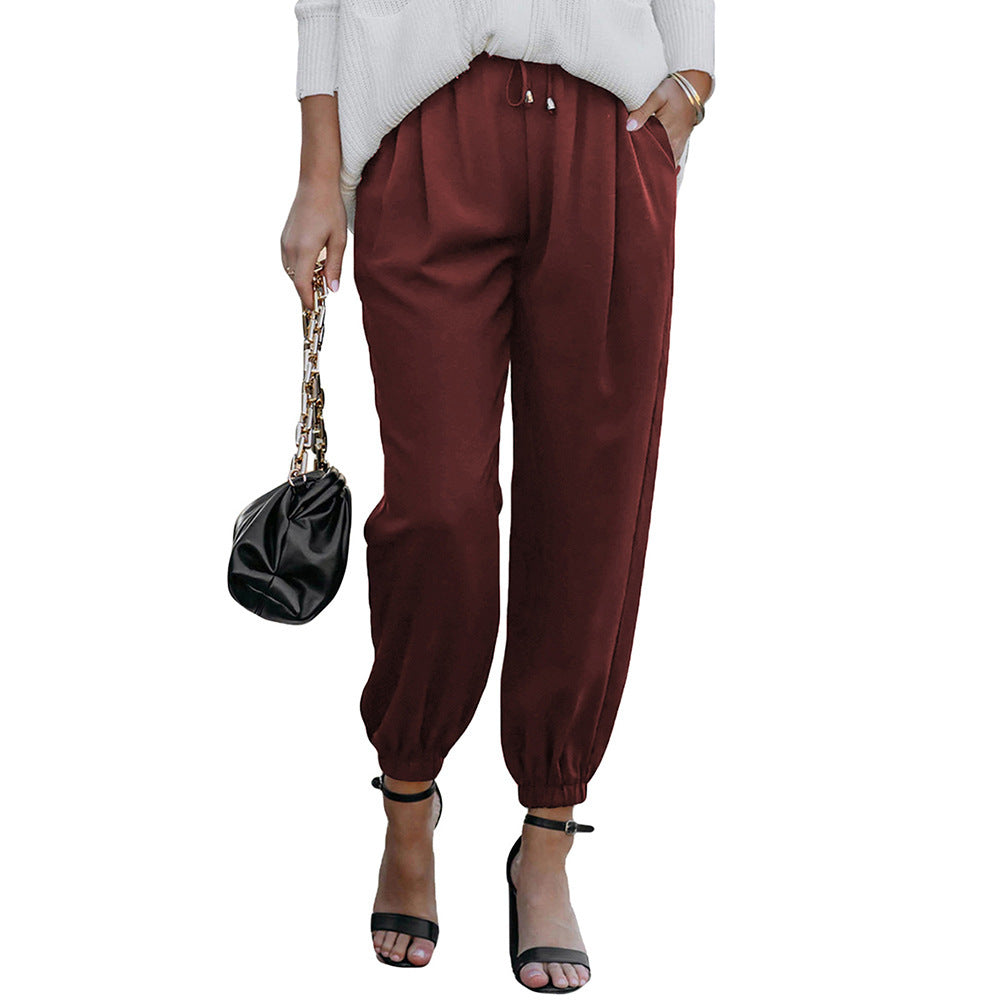 Solid-color Versatile Chic Long Pants Casual Style