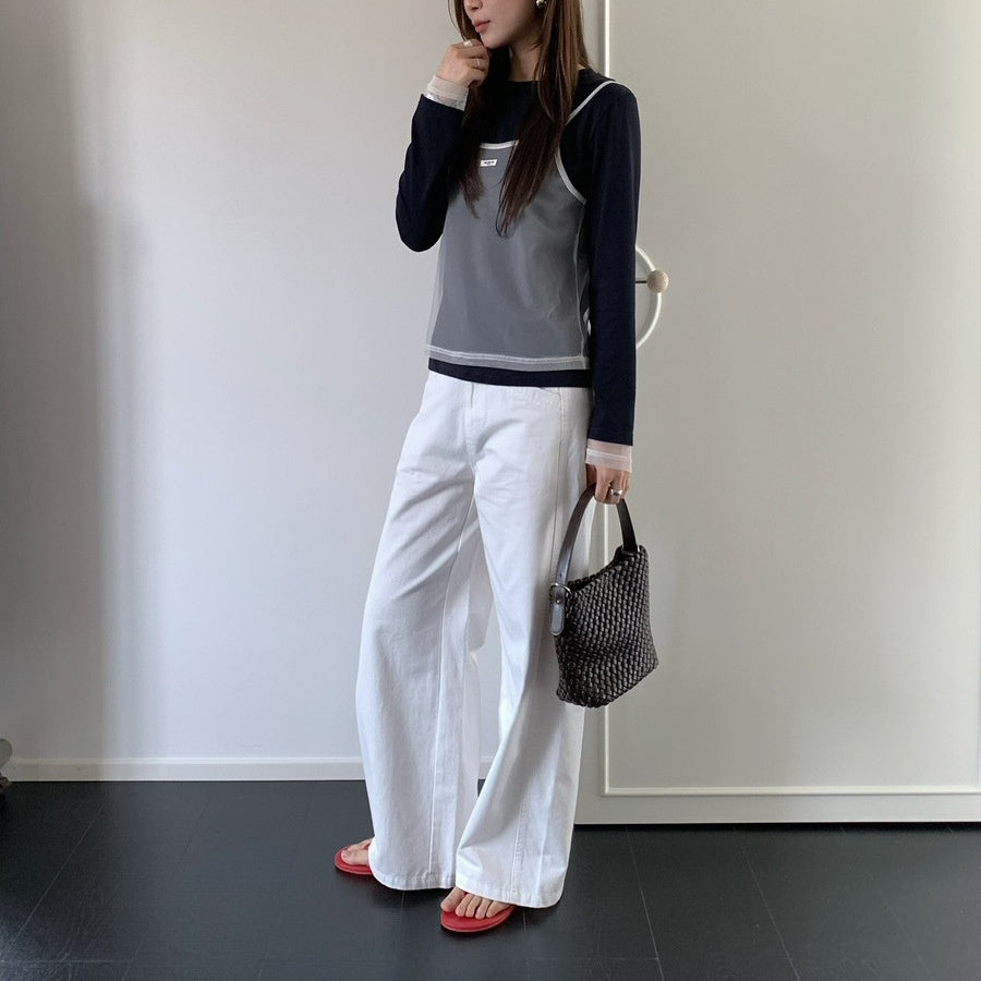 Heavily Draping Super-simple Casual Wide-leg Pants