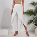 Patchwork Loose Irregular Wide-leg Casual Pants Womens