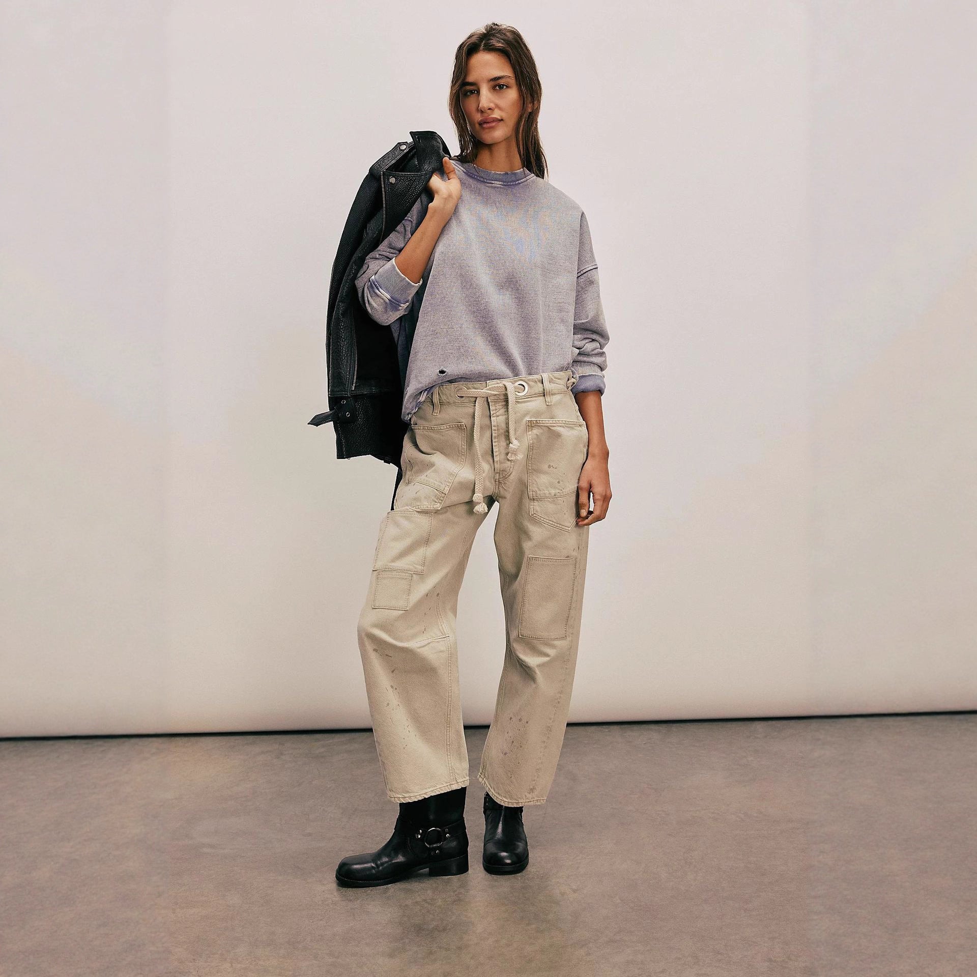 New Washed Pants With A Drawstring