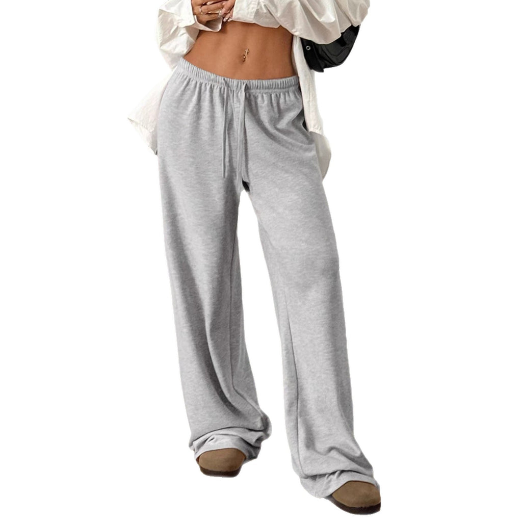 Simple Solid-Color Versatile High-Waist Wide-Leg Pants For Women